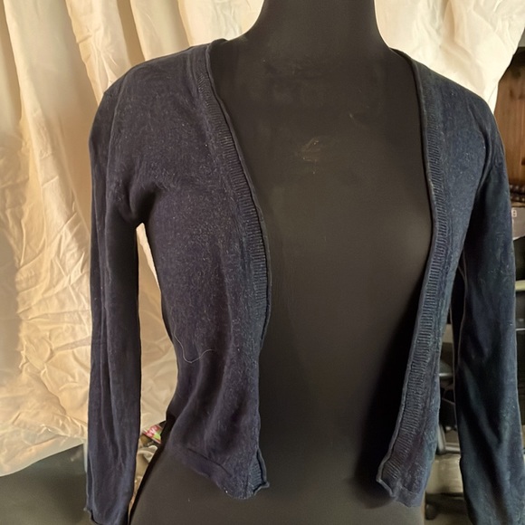 Navy cardigan organic cotton - Picture 1 of 4